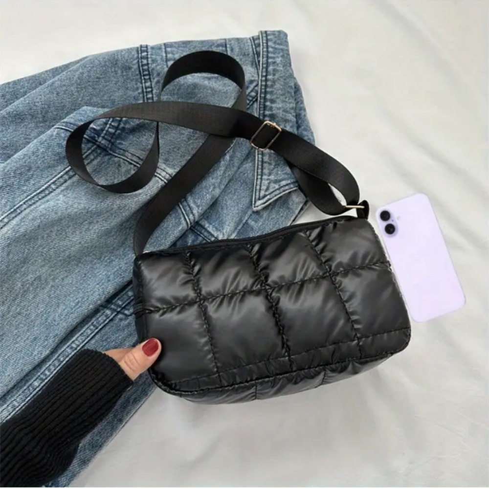 NWOT Black Puffer Crossbody Bag